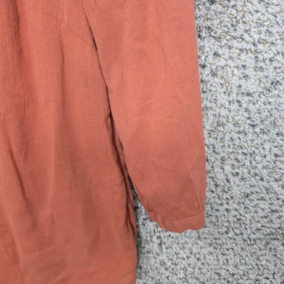 Talbots Top Womens MP Petite Medium Orange V Neck Peasant Blouse Ladies - Picture 5 of 7